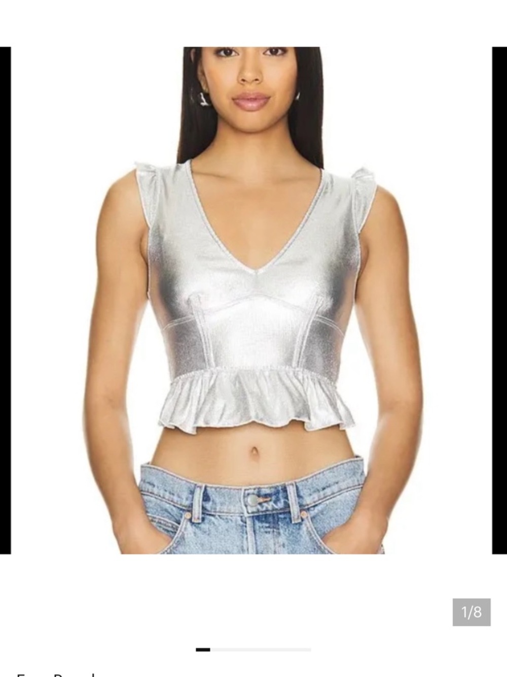 FREE PEOPLE NWT Free People Xia silver metallic revolve tank M